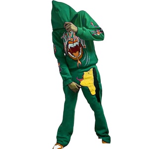 Streetwear <b>Oversized</b> Flared <b>Sweatpants</b> and Hoodie Sets Heavyweight Sweatsuit Flare Stacked Tracksuits for Men Custom Logo - Product Image 2