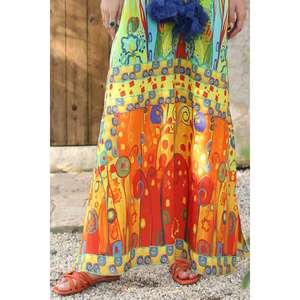 Kaftan en coton et soie non cousu pour femme, multi-saisons, grande taille, respirant, en georgette, longueur genou, taille unique, loisirs, été - Product Image 3