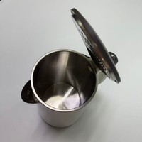 Bouilloire électrique sans fil certifiée CE LFGB ROHS, double paroi anti-brûlure, couvercle à ressort à ouverture rapide, en acier inoxydable, pour la maison