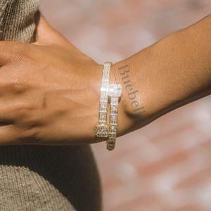 Venta al por mayor 5mm 18K chapado en oro plata esterlina 925 moissanita Baguette diamante brazalete para mujeres joyería regalo Ideas - Product Image 2