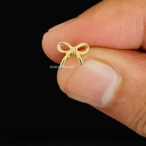 14K Or Massif Petit Arc Flatback Piercing Fine Jewelry. - Product Image 3