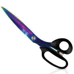 Ciseaux de couture droits et pointus en acier inoxydable avec poignée en plastique ergonomique pour des coupes de tissu lisses - Product Image 1