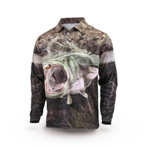 Camiseta de pesca de camuflaje de manga larga de diseño personalizado de alta calidad unisex talla grande OEM impreso sublimación transpirable de secado rápido - Product Image 3