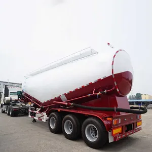 3 Axles Diesel Engine 45 60 80 Tons 20 30 40 50 Cubic Meters Cement Bulker Tank Truck Semi Trailer 40000Liters