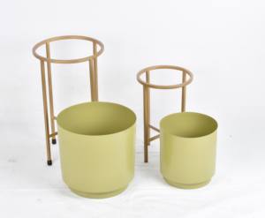 Ensemble de jardinières d'intérieur en métal doré, durables et écologiques, lot de 2, prix de gros, dernières tendances, accessoires pour la maison et le jardin - Product Image 4