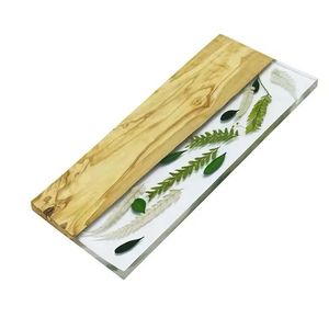 Nouveauté Planche à fromage de charcuterie personnalisée élégante en bois d'olivier et résine époxy avec fleurs séchées - Product Image 1