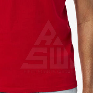 T-shirt classique en polyester/coton à col rond, logo personnalisé, vêtements de rue unis pour homme, écologique, léger, vente en gros - Product Image 6