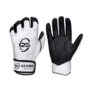 Guantes de béisbol de cuero PU personalizables 2025 blancos y negros Guantes de bateo exclusivos para adultos con tamaños personalizados para uso en exteriores - Product Image 1