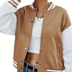 Nouvelle arrivée : veste varsity pour femme, polaire de haute qualité, design personnalisé, style baseball, sur mesure, en toile tricotée - Product Image 4