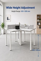 Système de bureau électrique professionnel à neuf postes pour espace de travail collaboratif, avec large plage de réglage en hauteur et structure en fer