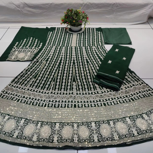 2025 Eid exclusivo Heavy Fox Georgette Gharara intrincado bordado de varios hilos Santoon inferior Dupatta para fiestas indias - Product Image 1