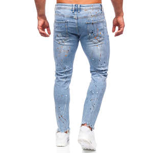 กางเกงยีนส์เดนิมทรงตรงสไตล์วินเทจสำหรับผู้ชาย คุณภาพสูง ขายดี ระบายอากาศได้ดี เป็นมิตรกับสิ่งแวดล้อม แห้งเร็ว เหมาะสำหรับฤดูใบไม้ผลิและฤดูร้อน สวมใส่สบาย - Product Image 4