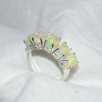 Bague de fiançailles classique artisanale en argent sterling 925 avec opale ovale, cadeau pour femme, mariage, anniversaire, fête, rhodiée