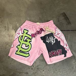 Short de basket-ball avec logo personnalisé OEM Summer Casual 5 pouces High Street Screen Printed Solid Pattern 100% Cotton - Product Image 3