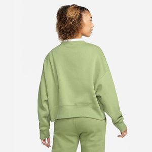 Sudadera de cuello redondo acanalado de corte holgado, 70% algodón, forro polar de poliéster 30% reciclado, puños acanalados y dobladillo, color verde menta - Product Image 2