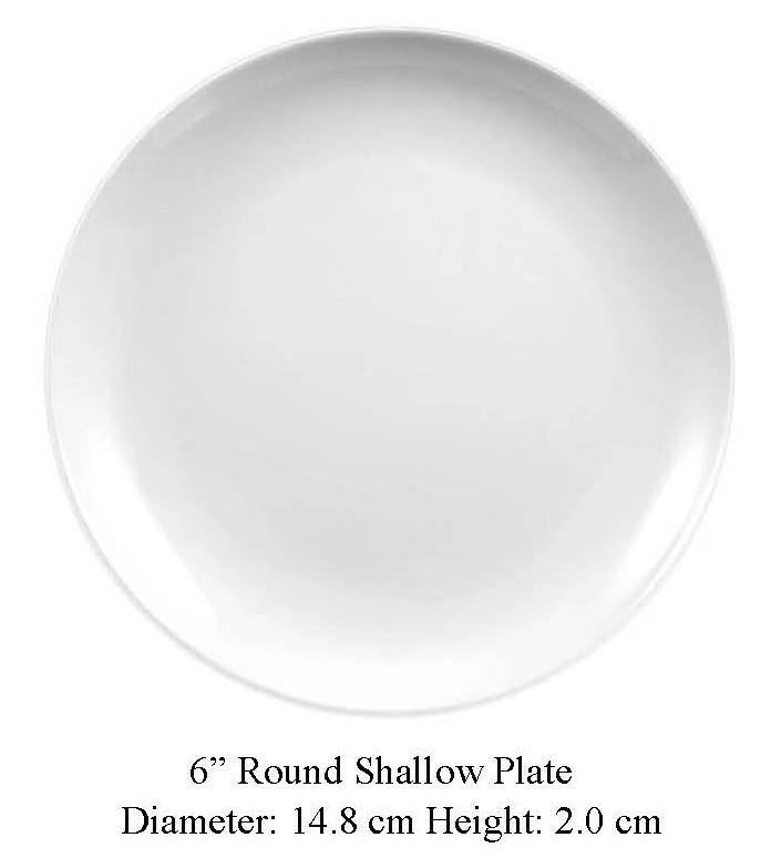 6" round shallow Platel
