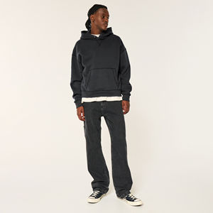 Sudadera con capucha para hombre, estilo casual, de invierno, resistente, con apliques, hombros caídos, de algodón, con estampado de burbujas, forro polar, venta al por mayor, OEM, personalizada - Product Image 2