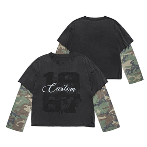 เสื้อยืดโอเวอร์ไซส์ผู้ชายแบบสั่งทำพิเศษ ผ้าคอตตอนหนา 240 กรัม เสื้อยืดแขนยาวสองชั้น สำหรับผู้ชาย แฟชั่นสตรีทแวร์ - Product Image 3