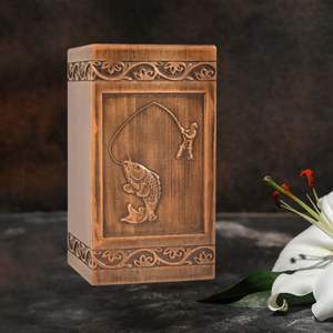 Handmade Luxury Wooden Cremation Urn <b>for</b> Humans & <b>Pets</b> 250lbs Capacity Custom Engraving Satin Bag Biodegradable Eco-Friendly - Product Image 3