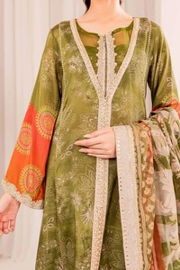 Modesto Floral bordado señoras Salwar Kameez transpirable Lino invierno vestido Natural exportación calidad tela recta silueta - Product Image 4