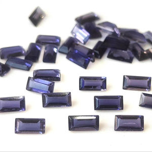 Baguette en iolite naturelle en gros taillée à facettes pierres précieuses en vrac 2x4mm-3x6mm bleu pour la fabrication de bijoux - Product Image 1
