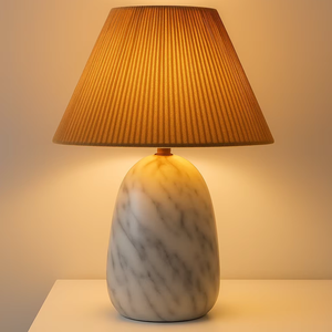 MODERNA Y ÚNICA LÁMPARA DE MESA DE MÁRMOL Y YUTE ECOLÓGICO ÚLTIMO DISEÑO PARA EL HOGAR HOTEL GABINETE DE COCINA ILUMINACIÓN DECORACIÓN - Product Image 1