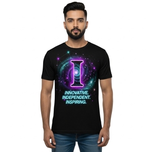 เสื้อยืดตัวอักษรนีออน I มีสไตล์ลายอวกาศกาแล็กซี่สำหรับคู่รักฮิปฮอปแฟชั่นวินเทจสวมใส่สบายสำหรับในร่มและกลางแจ้ง - Product Image 1