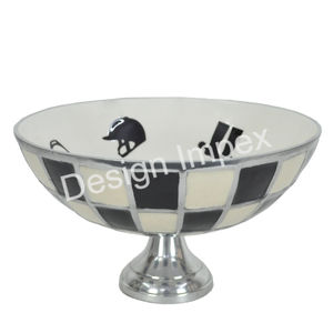 Bol à fruits décoratif pour présentation sur table Grand bol sur pied de rangement Conception personnalisée Bols élégants de style équestre au meilleur prix - Product Image 3