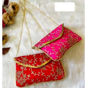 Beau travail de miroir fait main indien sac Potli brodé pour les femmes nouveau Design sac de mariage et de cadeaux à la mode - Product Image 1