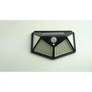 Paquete de 4 Lámparas Solares de Pared con 100 LED, Súper Ahorro de Energía, Sensor de Movimiento, Iluminación de 270°, 6W de Potencia, Material de PC para Seguridad en Exteriores - Product Image 1