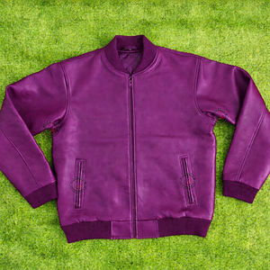 Veste bomber varsity en cuir de vachette véritable pour homme et femme, vêtements d'hiver, prix direct usine. - Product Image 1