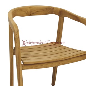 Silla de comedor de madera de teca minimalista para jardín al aire libre, comedor o cocina de hotel, incluye juegos de sombrillas - Product Image 4