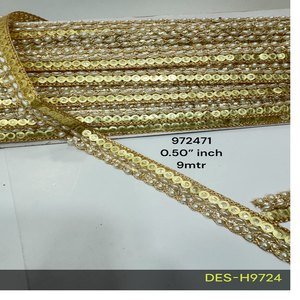 Cordones DE TRABAJO DE ESPEJO bordados hechos a medida con opciones multicolores en diseños geométricos de 3 pulgadas de ancho para reventa. - Product Image 4