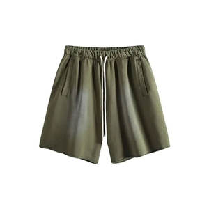 Top vente hommes noir acide lavé 300 GSM polaire Shorts hommes chaud élégant lavé Shorts avec taille élastique pour Super septembre - Product Image 6
