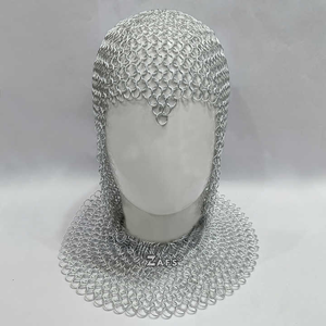 Coif Medieval hecho a mano con capucha de cota de aluminio a Tope Modelo de Metal pulido para Ren Fair disfraz Halloween Renaissance Faire - Product Image 4