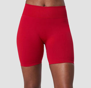 Unisex Plus Size Solid Red Seamless <b>Tights</b> | High Waist Compression Eco-Friendly Breathable Fitness Shorts - Product Image 1
