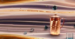 Pichet en cuivre pur fini de luxe fait à la main Pichets de première qualité d'une capacité de 50 onces liquides - Product Image 3