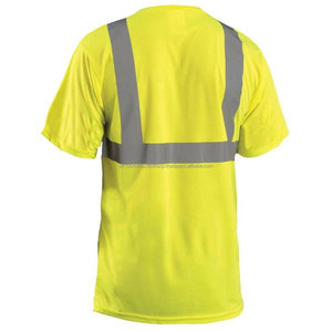 T-shirts de travail à manches courtes pour hommes, haute visibilité, bande réfléchissante de sécurité, coton tricoté, vêtements de sécurité pour la construction - Product Image 4