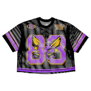 Camiseta clásica de fútbol americano personalizada, fabricantes de camisetas de fútbol callejero con sublimación de malla transpirable, camiseta de equipo - Product Image 3