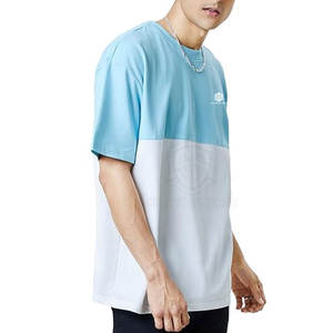 Venta al por mayor 100% algodón de los hombres de gran tamaño de la caída del hombro camiseta con cuello redondo de impresión personalizada hecha con fibra de bambú - Product Image 4