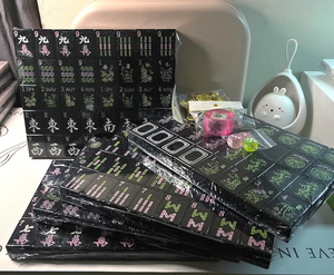 Directo de fábrica, venta al por mayor, producción profesional personalizada de azulejos de Mahjong de regalo de alta calidad, juego de Mahjong negro de lujo - Product Image 4