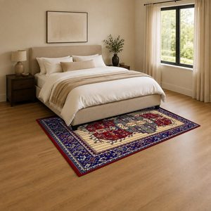 RUGS DEPOT LXDP-0376 Wholesale Red Burgundy Traditional Oriental Digital Printed Machine Washable Chenille Area Rug Non <b>Slip</b> - Product Image 3