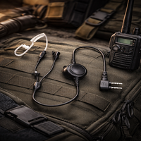 Headset Interkom Konduksi Tulang, Earphone & Headphone Berkabel dengan Kompatibilitas Kedap Suara PTT untuk Walkie Talkie