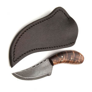 Cuchillo desollador de acero de Damasco de alto rendimiento con construcción de espiga completa para caza y uso al aire libre - Product Image 2