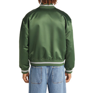 Chaqueta Deportiva de Invierno Personalizada al por Mayor, Chaqueta Universitaria Blanca y Azul, Chaqueta de Béisbol Personalizada para Hombre, Chaqueta Gruesa Impermeable de Lona - Product Image 5