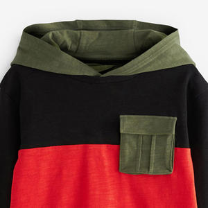 เสื้อฮู้ดดี้ผ้าฝ้ายสตรีทสไตล์แบบสวมหัวสำหรับผู้ชาย ลายพิมพ์ดิจิทัลย้อมเส้นด้ายสีพื้น - Product Image 3