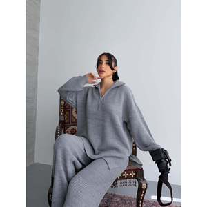 Ensemble en tricot zippé 1556 - Gris - Product Image 2