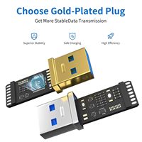SYONG USB 3.0 Aktives Verlängerungskabel, Typ A Stecker auf Typ A Buchse, Typ C Anschluss 5Gbps Datenübertragungskabel USB-Repeater