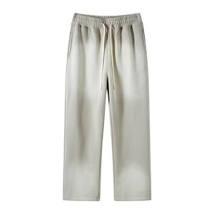 Pantalon de jogging de style urbain surdimensionné pour hommes pantalon en toile décontracté et ample avec logo personnalisé pantalon de survêtement taille moyenne en polaire acide lavée vierge - Product Image 4