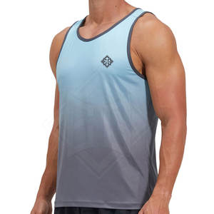 Camiseta de tirantes de entrenamiento con logotipo personalizado para hombre, cuello redondo, algodón/poliéster, tejido de punto transpirable, Material que absorbe el sudor, informal - Product Image 1